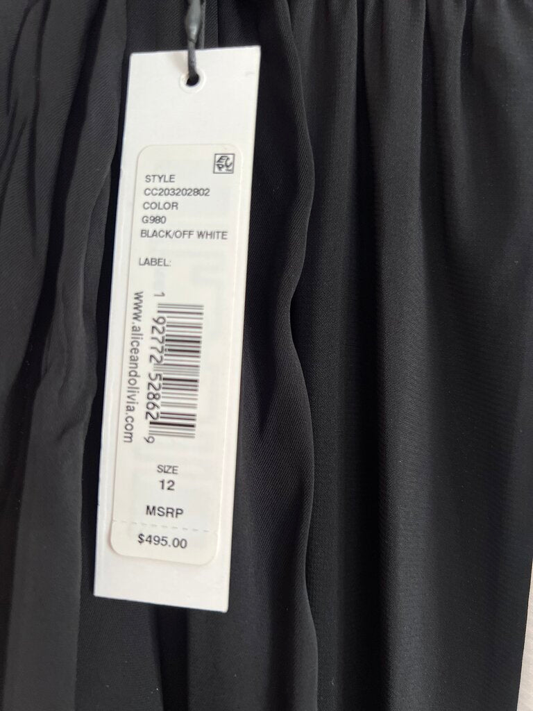 NWT Alice and Olivia Black and White Halter Jumpsuit (12; Retail $495)