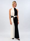 NWT Alice and Olivia Black and White Halter Jumpsuit (12; Retail $495)