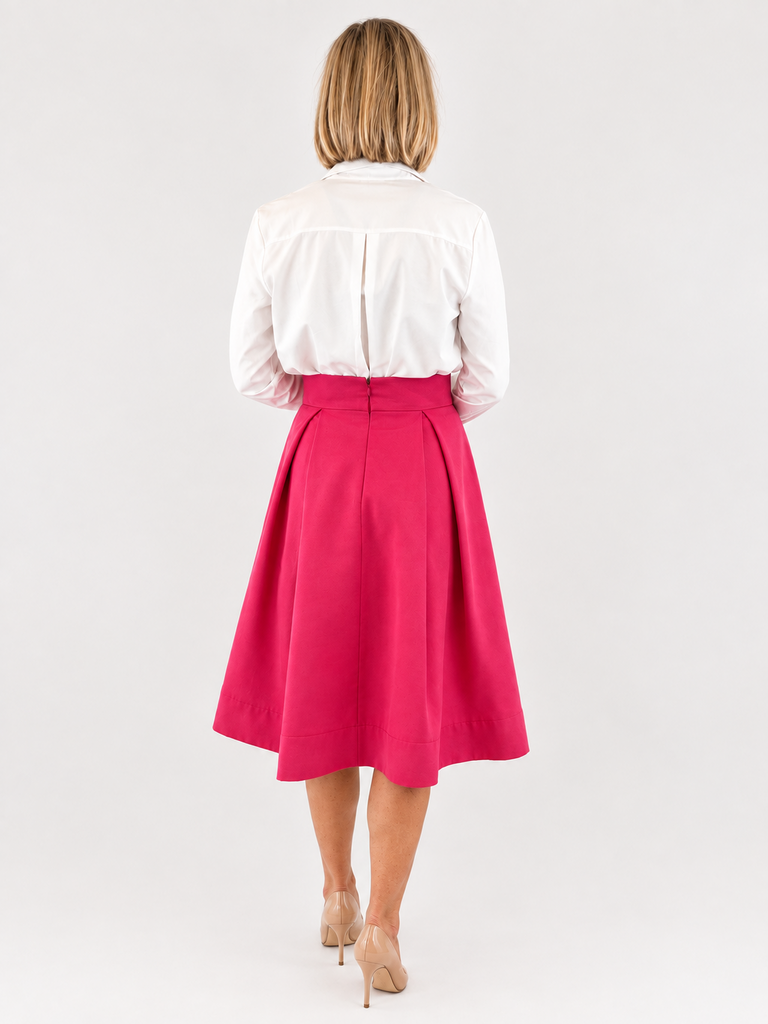 Eliza J fuchsia midi skirt (8; Retail $150)