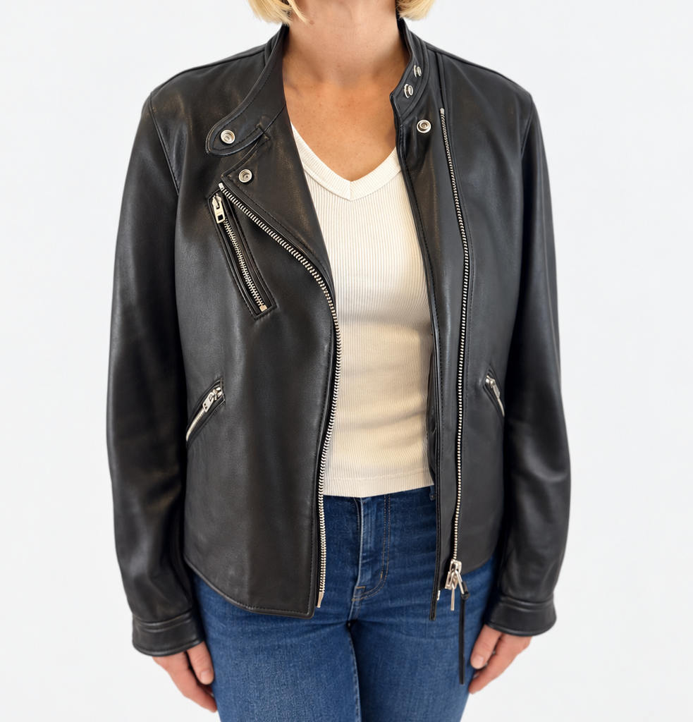 Coach Uptown Racer Leather Jacket (L; Retail $895)