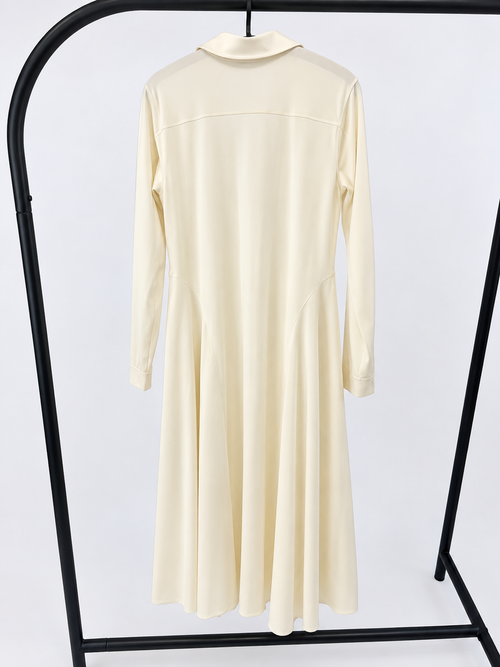 Athleta Cream Button-Front Maxi Shirt Dress (Small; Retail $160)
