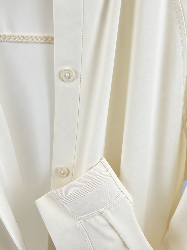 Athleta Cream Button-Front Maxi Shirt Dress (Small; Retail $160)