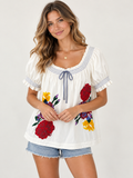 Anthropologie Floral Embroidered Blouse (Medium; Retail $128)
