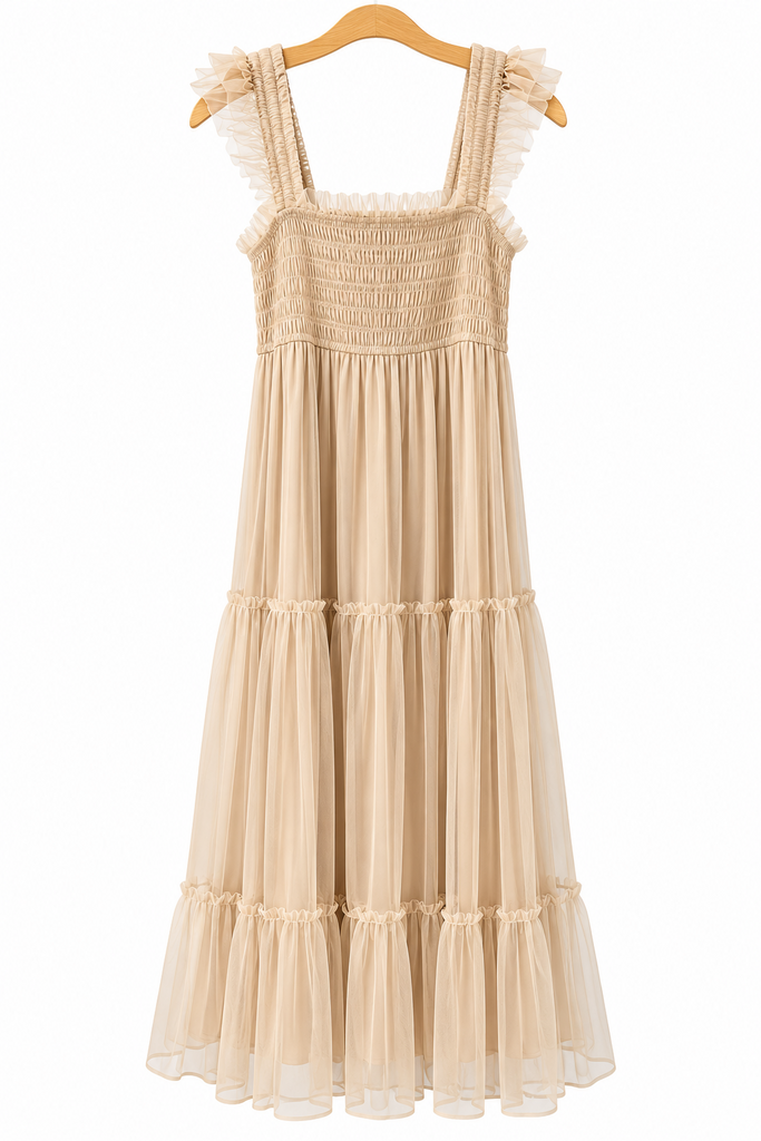 Wishlist Organza Tiered Midi Dress (Large)