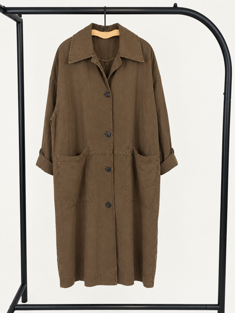Zara Linen-Blend Trench Jacket