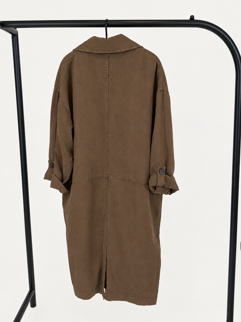 Zara Linen-Blend Trench Jacket