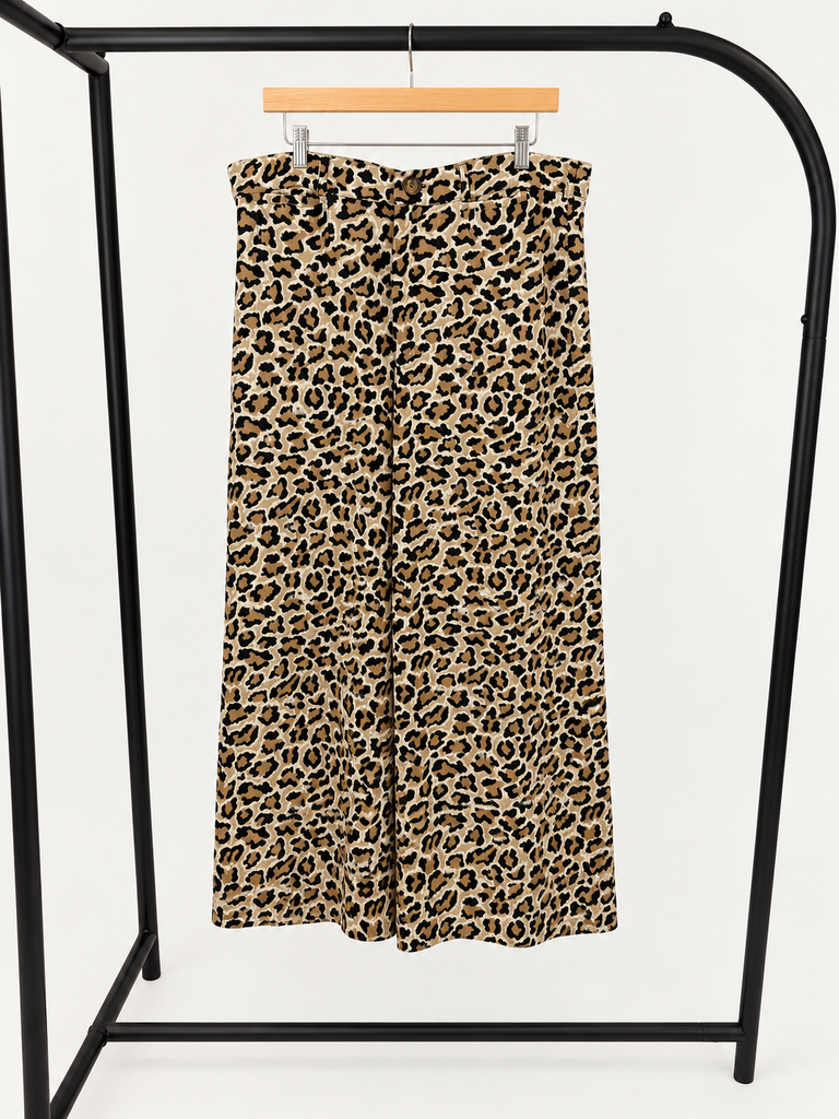 Anthropologie Maeve Leopard Brocade Wide-Leg Pants