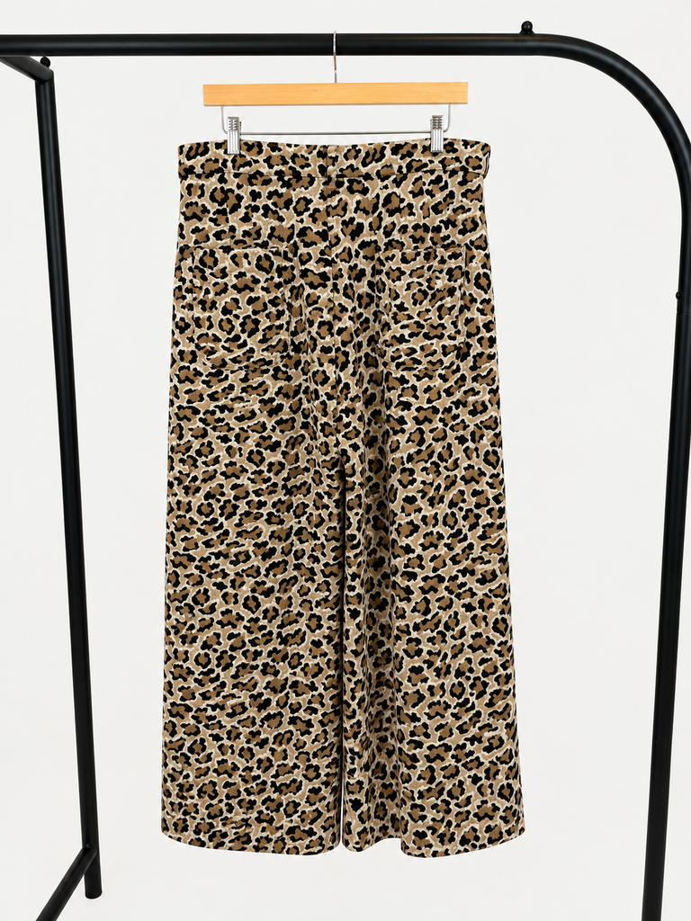 Anthropologie Maeve Leopard Brocade Wide-Leg Pants