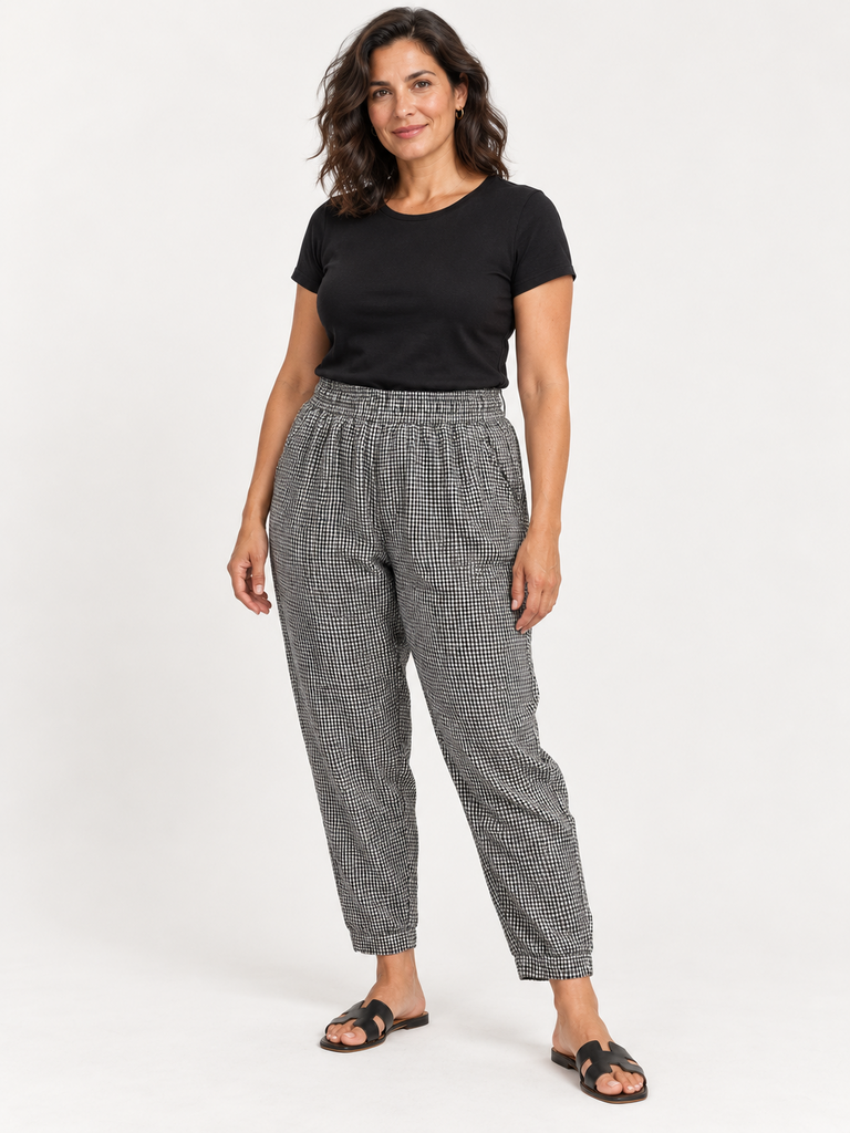 Eileen Fisher Puckered Organic Linen Tapered Pants