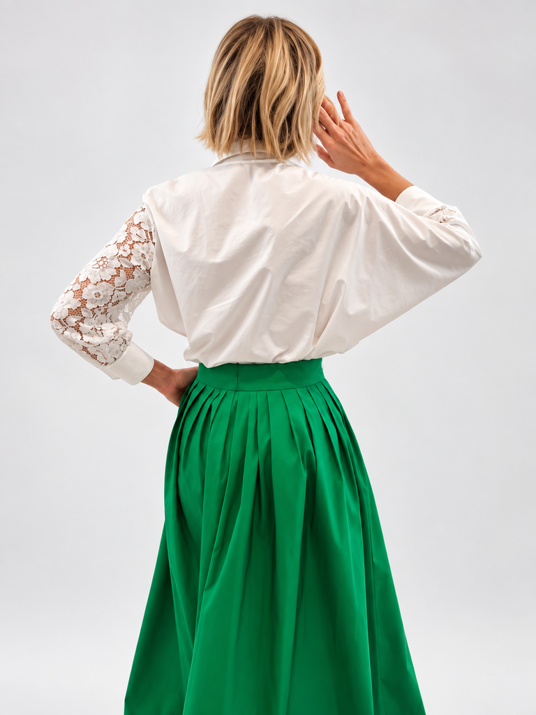 Lace Detailed White Blouse (Large)