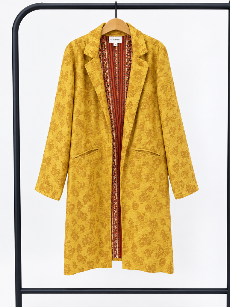 Sundance Floral Print Yellow Blazer (Large; Retail $249)