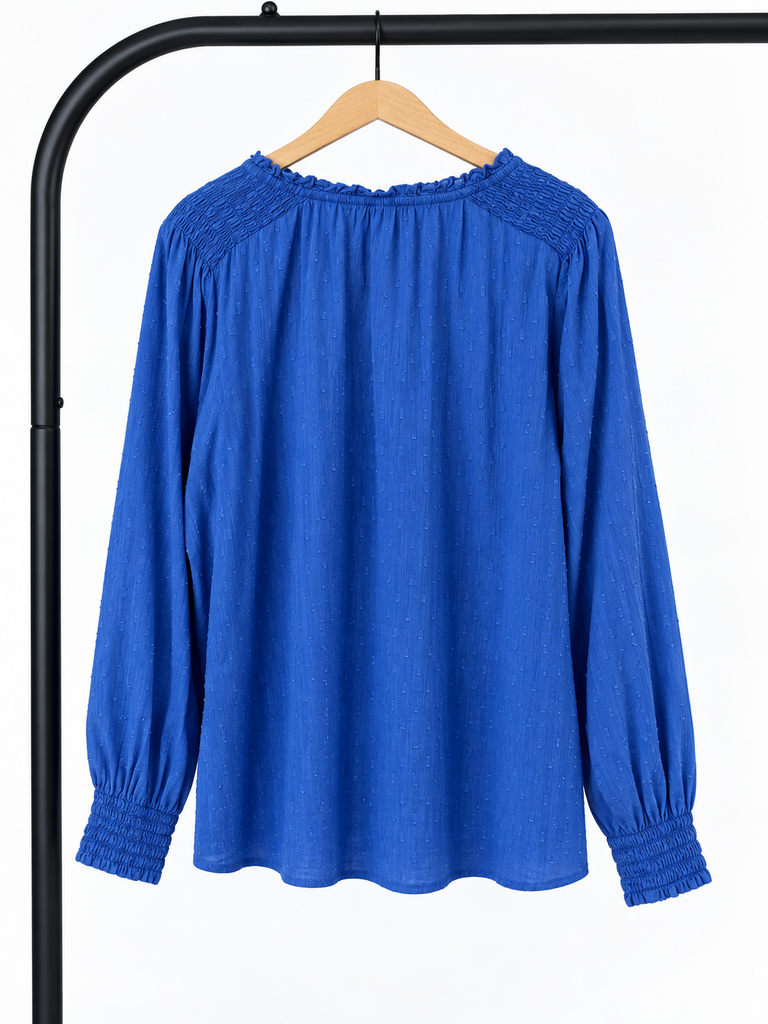 Talbots Blue Long Sleeve Blouse (Large; Retail $89)
