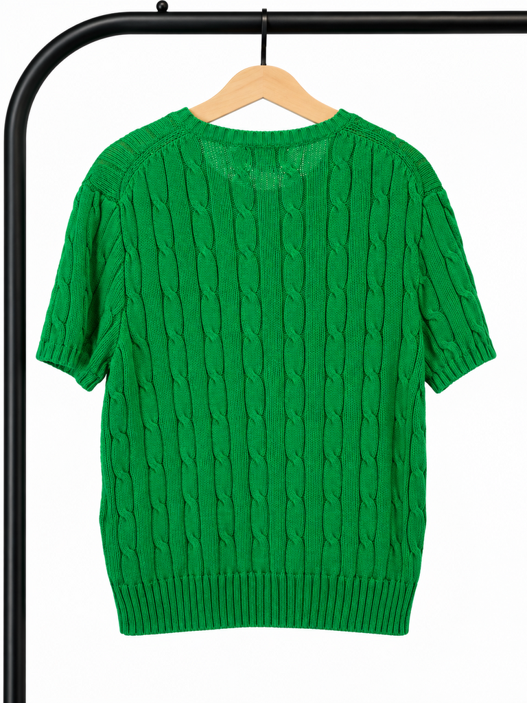 Polo Ralph Lauren Green Cable Knit Sweater (XL)