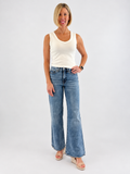 Good American Soft Tech Good Waist Palazzo Jeans (4; Retail $174)